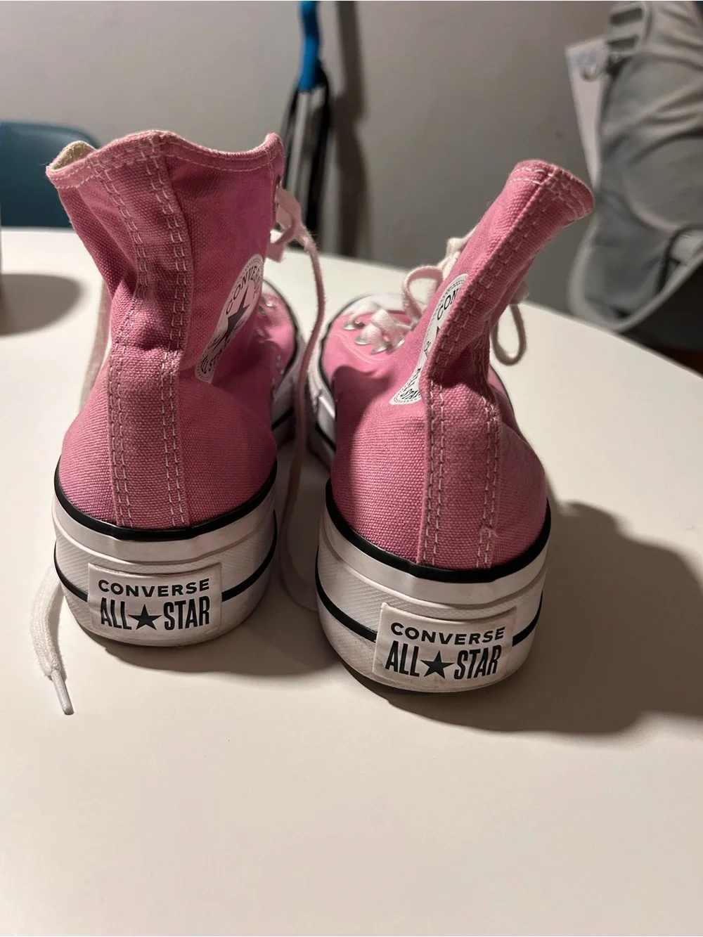 UNISEX Converse Pink High-Top Platform Sneakers